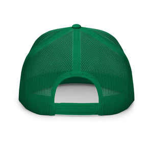 Shamrock Foam Trucker Hat - Green and White - Embroidered with Green