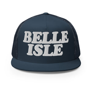 Belle Isle Detroit Trucker Cap - Navy - Embroidered with White Hat Default Title  