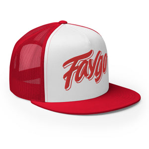 Faygo Trucker Cap - Red and White - Embroidered with Red Hat   