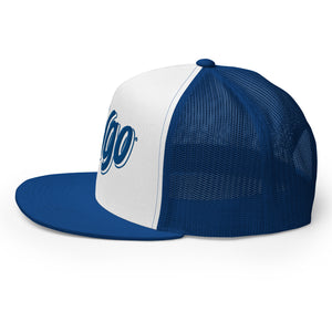 Faygo Logo Trucker Cap - Royal and White - Embroidered with Royal Hat   