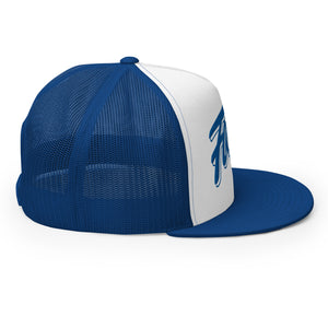 Faygo Logo Trucker Cap - Royal and White - Embroidered with Royal Hat   