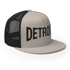 Detroit Champ Trucker Cap - Black and Silver - Embroidered with Black Hat