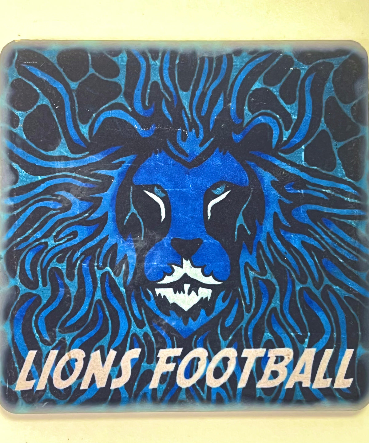 Detroit Lions Illustration - Porcelain Tile Coaster Coasters   