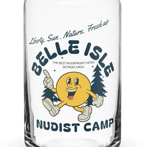 Belle Isle Nudist Camp Can - shaped Glass - 16 oz - Pure Detroit