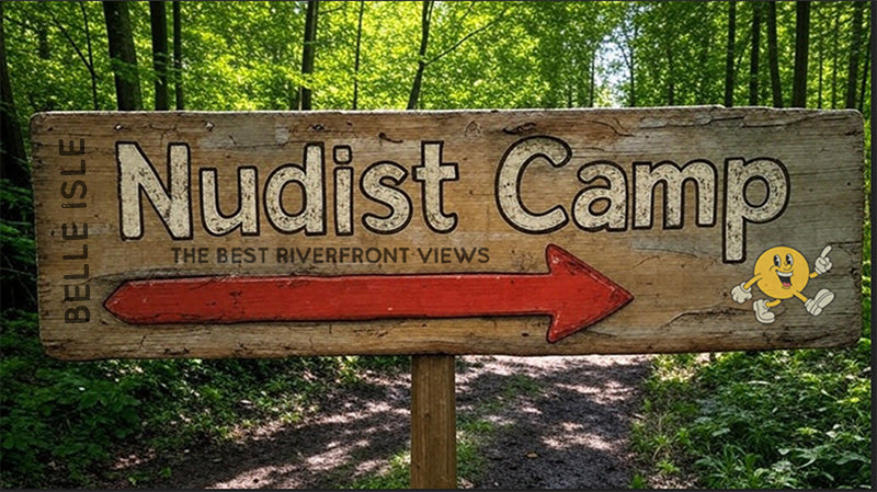 Belle Isle Nudist Camp Sign