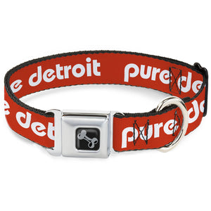 Pure Detroit Seatbelt Buckle Collar - Burnt Orange / White Seatbelt Buckle Collars