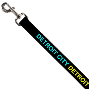 Detroit City Dog Leash - Black / Turquoise / Yellow / Pink Dog Leashes