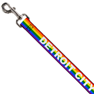 Detroit City Dog Leash - Pride Flag Rainbow / White Dog Leashes