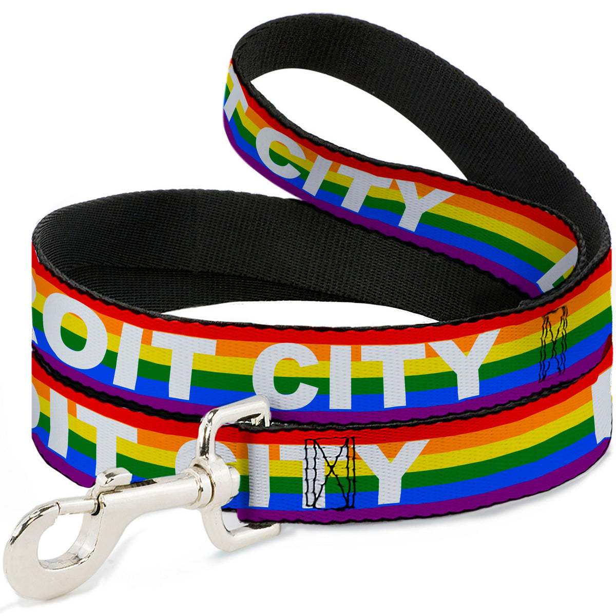 Detroit City Dog Leash - Pride Flag Rainbow / White Dog Leashes