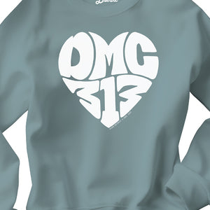 DMC 313 Love Sweatshirt - White / Blue Lagoon Clothing   