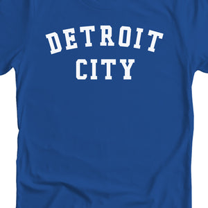 Detroit City Unisex T-shirt - White / Royal Blue Clothing   