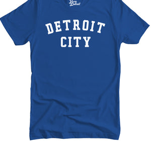 Detroit City Unisex T-shirt - White / Royal Blue Clothing   