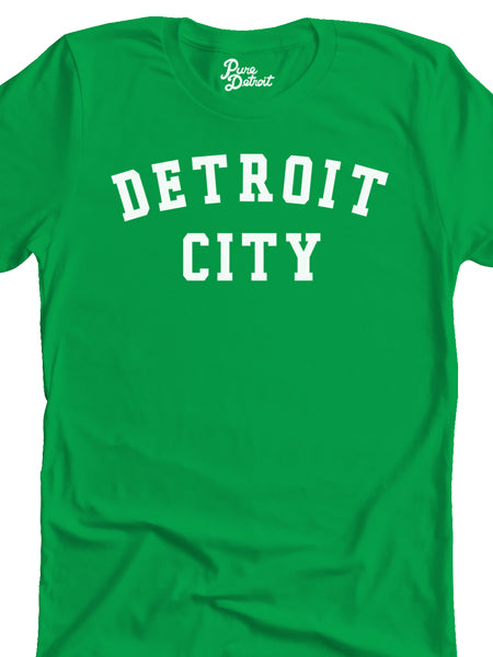 Detroit City Unisex T-shirt - White / Irish Green Clothing   