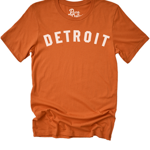 Detroit Classic T-shirt - Burn Orange / White Unisex    