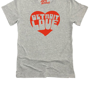 Women's Detroit Love Premium Relaxed T-Shirt - Red / Athletic Gray T-Shirt   