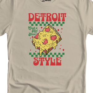 Detroit Style Pizza - Grab a Slice! - Premium Unisex T-shirt - Soft Cream - Pure Detroit