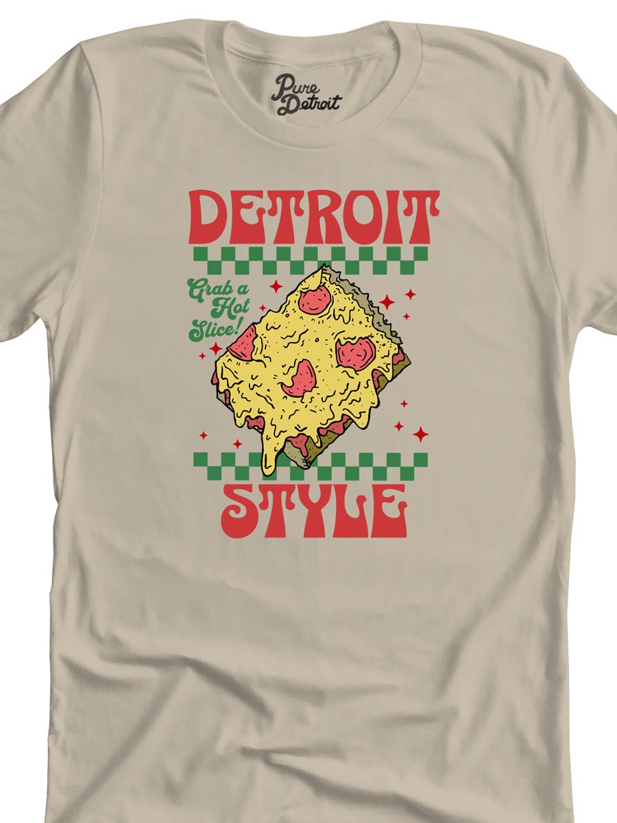 Detroit Style Pizza - Grab a Slice! - Premium Unisex T-shirt - Soft Cream - Pure Detroit