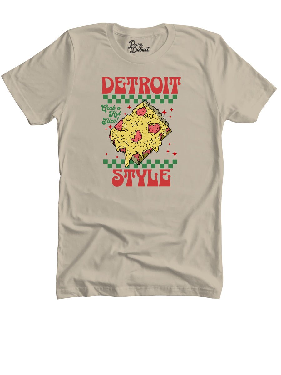 Detroit Style Pizza - Grab a Slice! - Premium Unisex T-shirt - Soft Cream - Pure Detroit