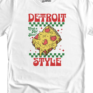 Detroit Style Pizza - Grab a Hot Slice! - Premium Unisex T-shirt - White t-shirt