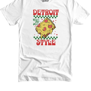 Detroit Style Pizza - Grab a Hot Slice! - Premium Unisex T-shirt - White t-shirt