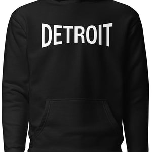 Detroit Champ Premium Pullover Unisex Hoodie - Black / White pullover hoodie