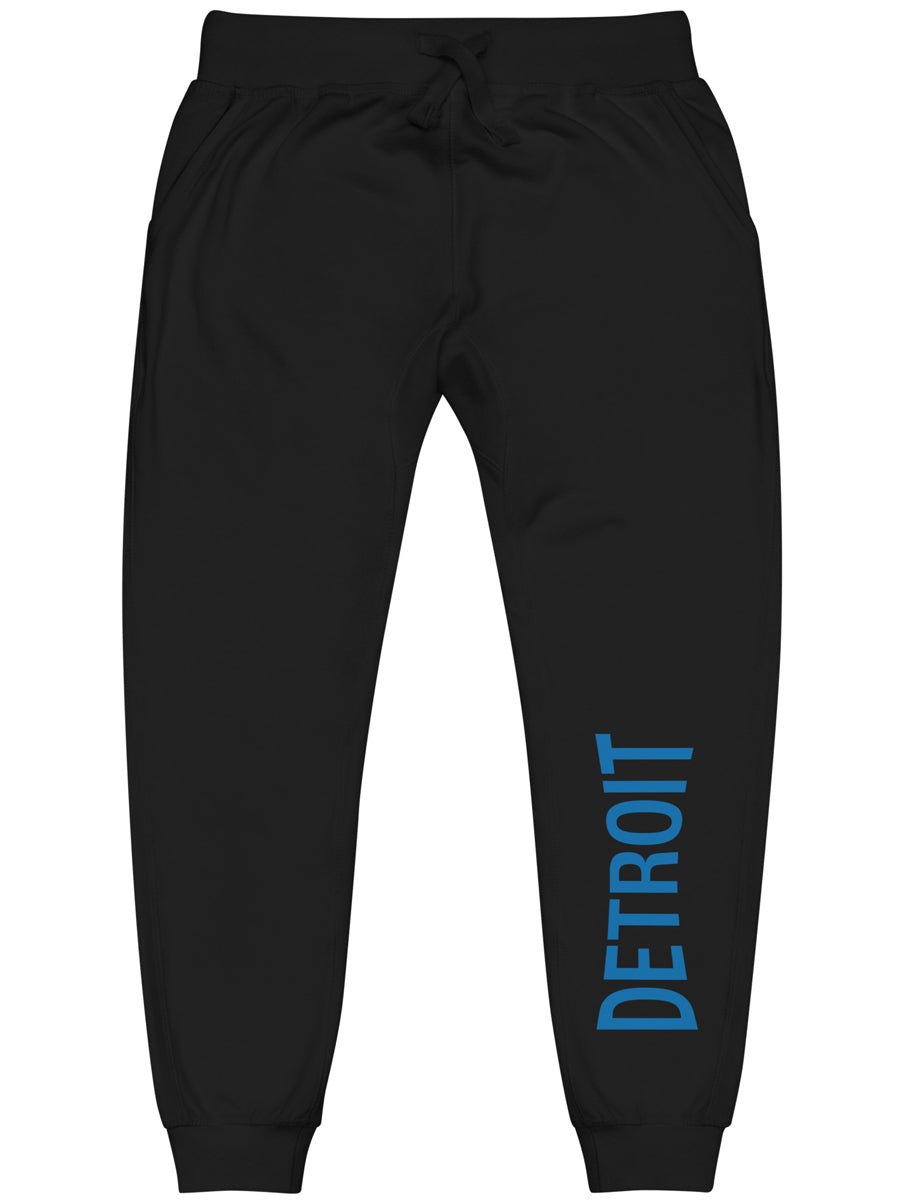 Detroit Champ Premium Unisex Fleece Sweatpants - Black / Blue Sweatpants