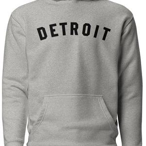 Detroit Classic Premium Pullover Unisex Hoodie - Athletic Gray / Black Hoodie