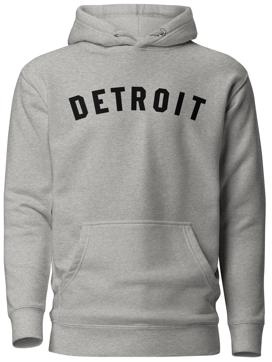 Detroit Classic Premium Pullover Unisex Hoodie - Athletic Gray / Black Hoodie