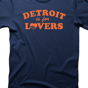 Detroit Is For Lovers Premium Unisex T-shirt - Navy / Orange - Pure Detroit