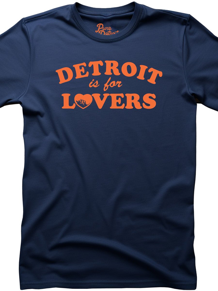Detroit Is For Lovers Premium Unisex T-shirt - Navy / Orange