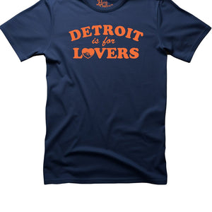 Detroit Is For Lovers Premium Unisex T-shirt - Navy / Orange - Pure Detroit