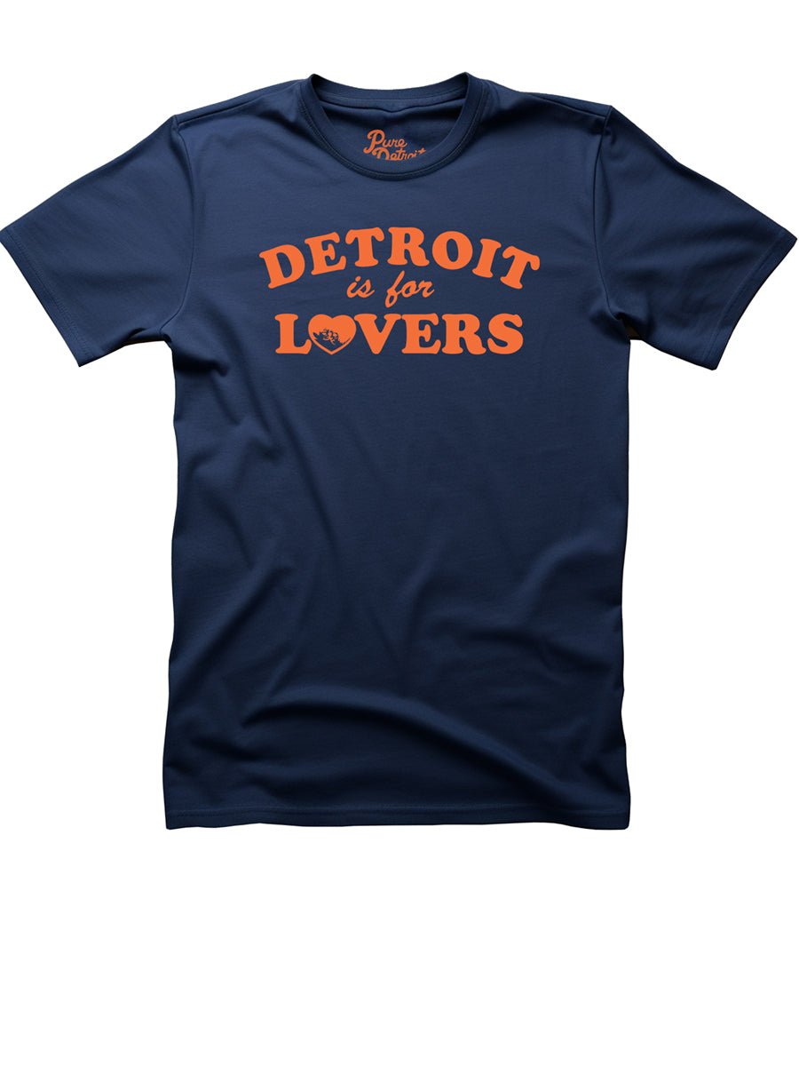 Detroit Is For Lovers Premium Unisex T-shirt - Navy / Orange