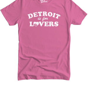 Detroit Is For Lovers Premium Unisex T-shirt -Pink / White