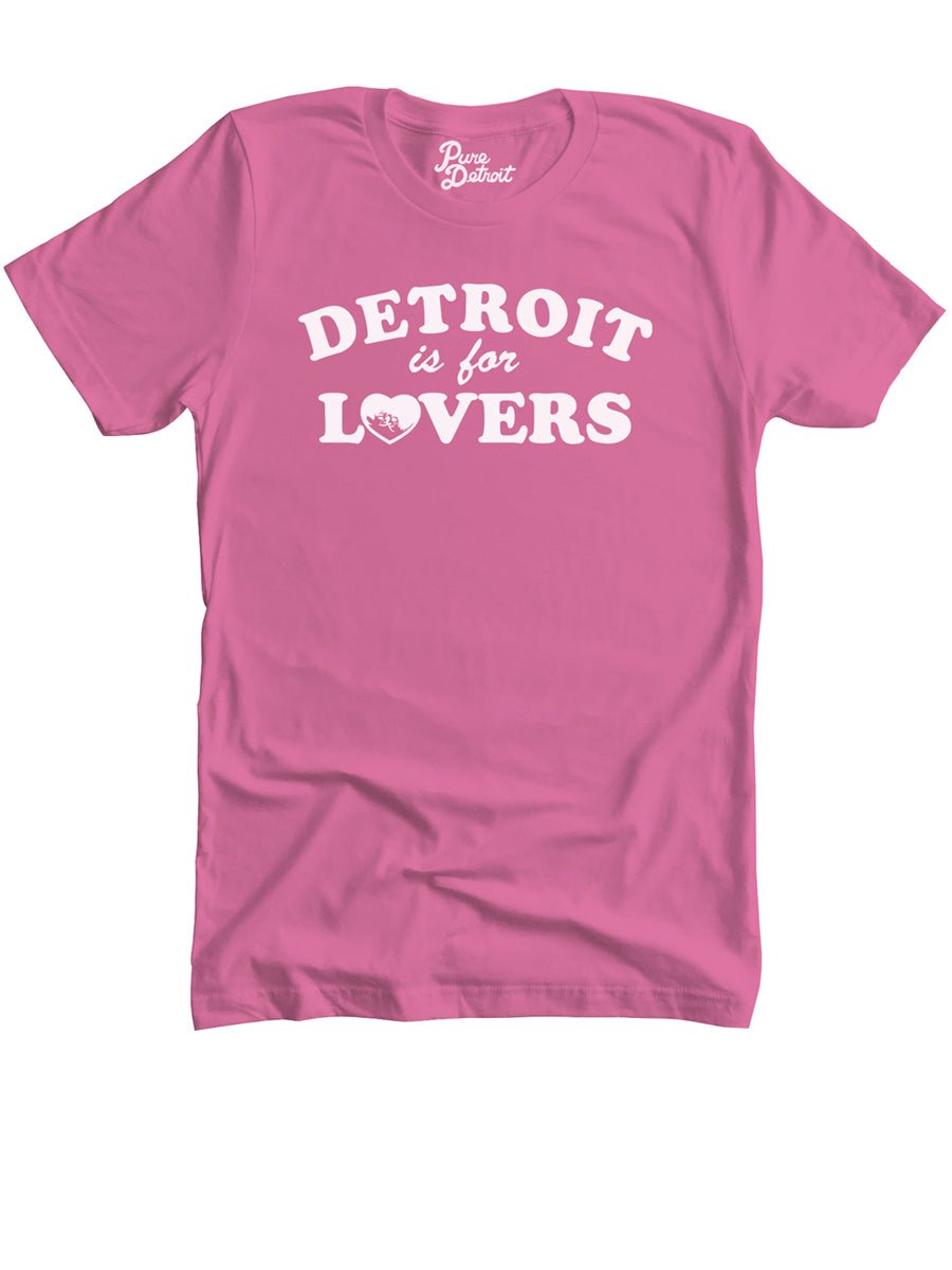 Detroit Is For Lovers Premium Unisex T-shirt -Pink / White