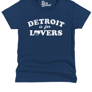 Detroit Is For Lovers Women's Premium Relaxed T-Shirt - Navy / White t-shirt