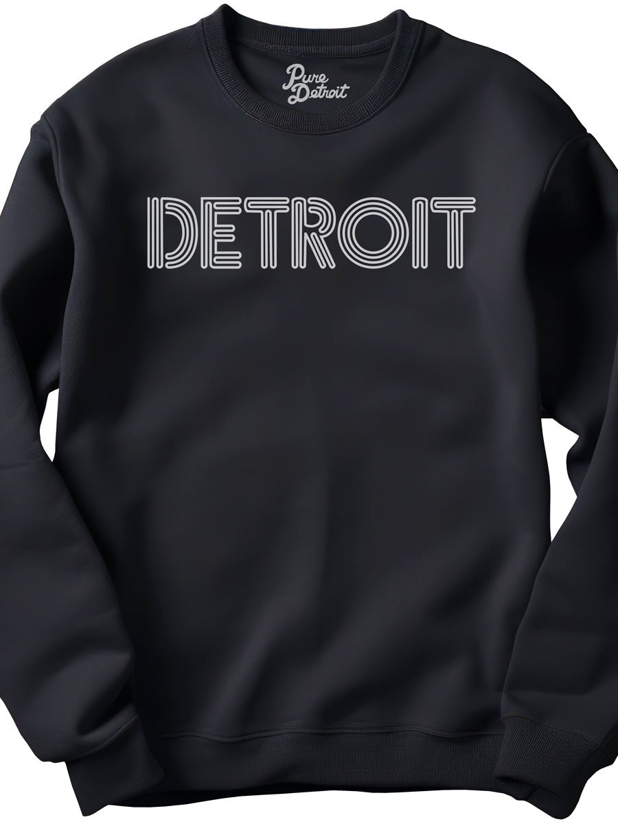 Detroit Neon Unisex Premium Sweatshirt - Black / White Sweatshirt