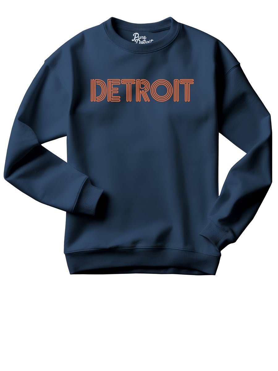 Detroit Neon Unisex Premium Sweatshirt - Navy / Orange