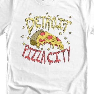 Detroit Pizza City - Round - Unisex T-shirt - White - Pure Detroit
