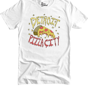 Detroit Pizza City - Round - Unisex T-shirt - White - Pure Detroit