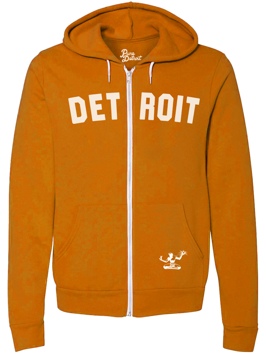 Detroit Classic Premium Cozy Fleece Zip Hoodie / Autumn + White / Unisex Unisex Apparel