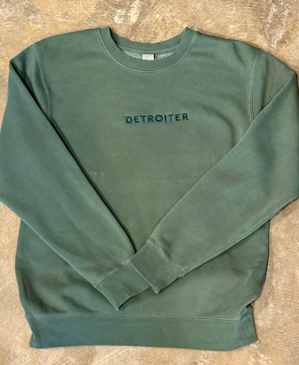 Detroiter Crew Neck - Embroidered / Forest + Avocado Green / Unisex sweatshirt