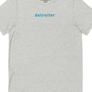 Detroiter Unisex Premium T-shirt - Athletic Heather / Blue - Pure Detroit