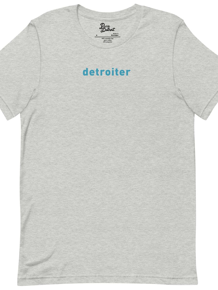 Detroiter Unisex Premium T-shirt - Athletic Heather / Blue - Pure Detroit