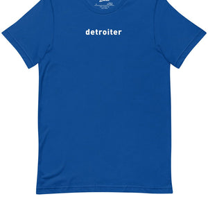 Detroiter Unisex Premium T-shirt - Royal / White - Pure Detroit