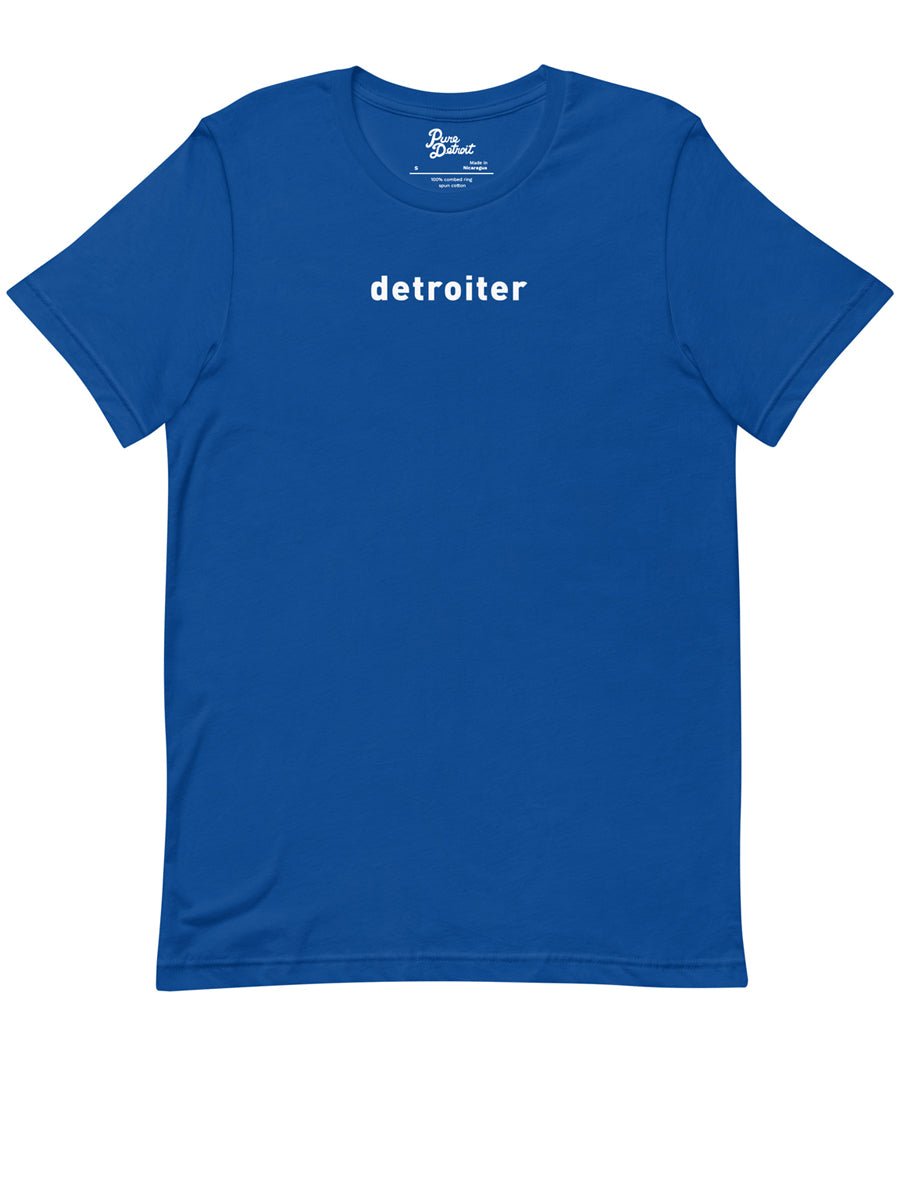Detroiter Unisex Premium T-shirt - Royal / White - Pure Detroit