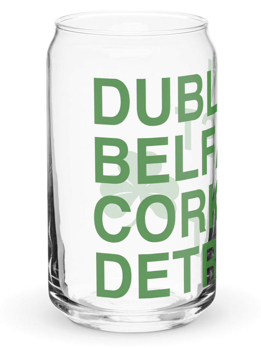 Dublin Belfast Cork Detroit - Can-shaped Glass - 16 oz    