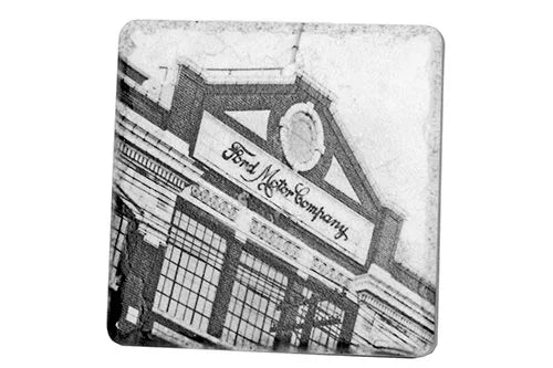 Vintage Ford Motor Company Porcelain Tile Coaster Coasters