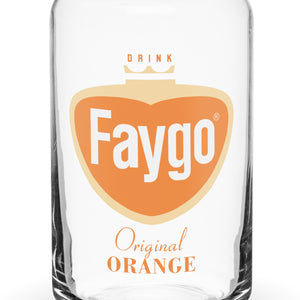 Faygo Retro Logo Can Glass - Orange 16 oz    