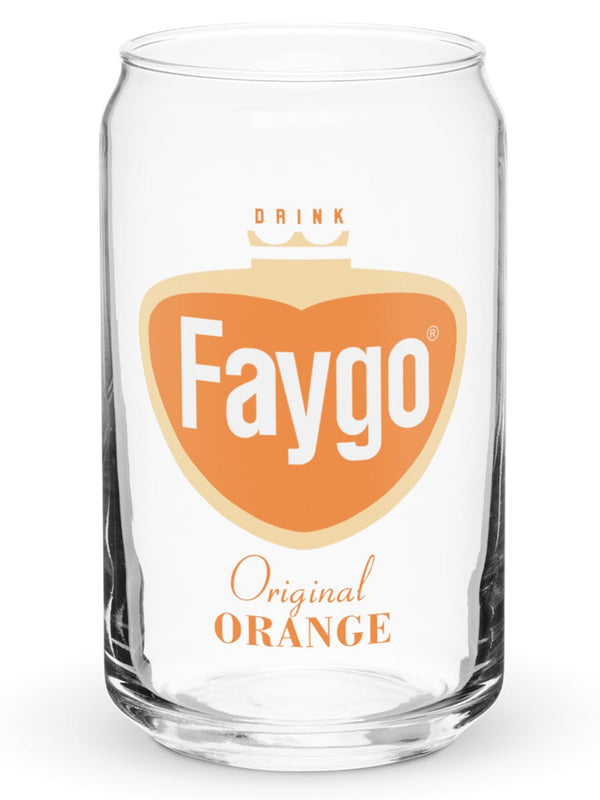 Faygo Retro Logo Can Glass - Orange 16 oz - Pure Detroit