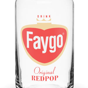 Faygo Retro Logo Can Glass - Red Pop 16 oz    